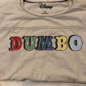 Disney Dumbo Tee with Red, Green, Blue, Yellow, Light Blue Lettering